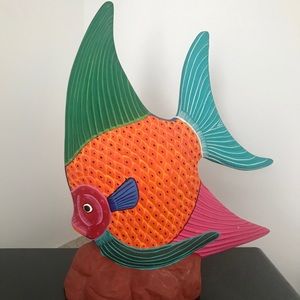 Bright Multicolored Ceramic Tropical Fish